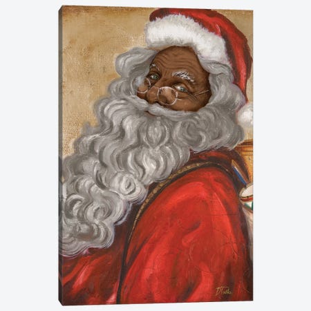 African American Jolly St. Nick Canvas Print #PPI1008} by Patricia Pinto Canvas Artwork