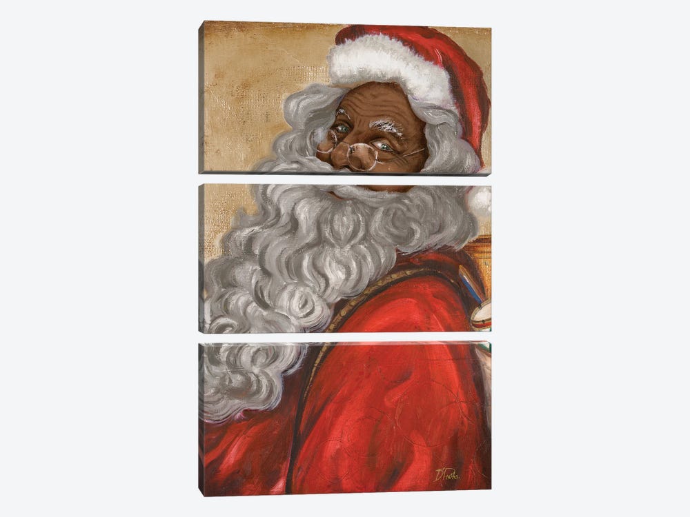 African American Jolly St. Nick by Patricia Pinto 3-piece Art Print