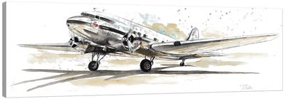 DC3 Airplane Canvas Art Print - Airplane Art