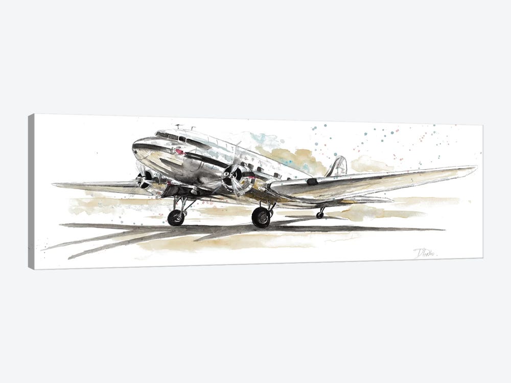 DC3 Airplane by Patricia Pinto 1-piece Canvas Wall Art