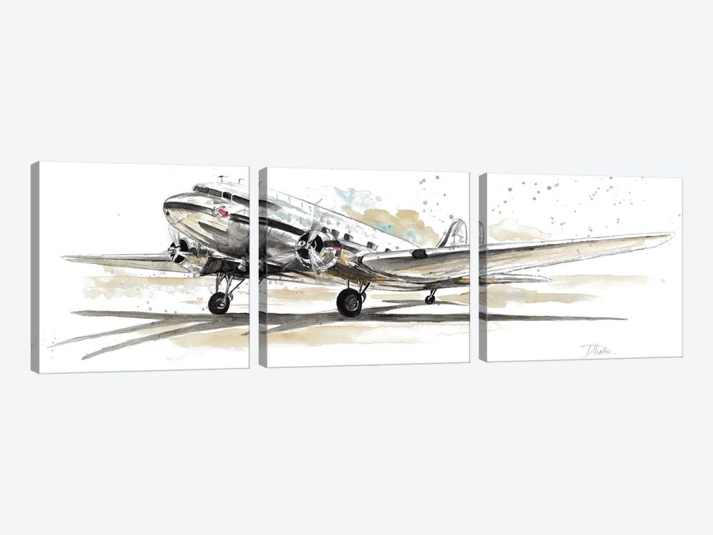 DC3 Airplane by Patricia Pinto 3-piece Canvas Artwork