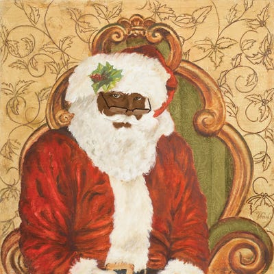 African American Sitting Santa by Patricia Pinto canvas print