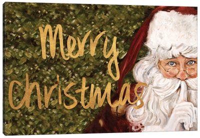 Merry Christmas Santa Canvas Art Print - Large Christmas Art
