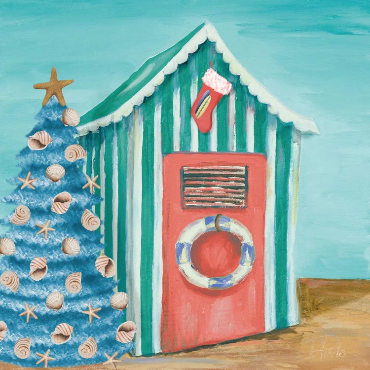 Peach Cabana Christmas by Patricia Pinto wall art