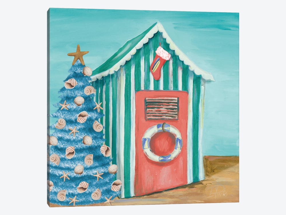 Peach Cabana Christmas by Patricia Pinto 1-piece Canvas Artwork