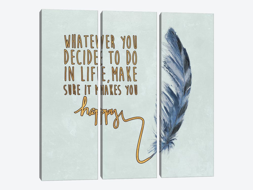 Decide on Happiness by Patricia Pinto 3-piece Canvas Art Print
