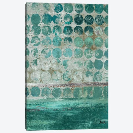 Dots on Turquoise Canvas Print #PPI104} by Patricia Pinto Canvas Artwork