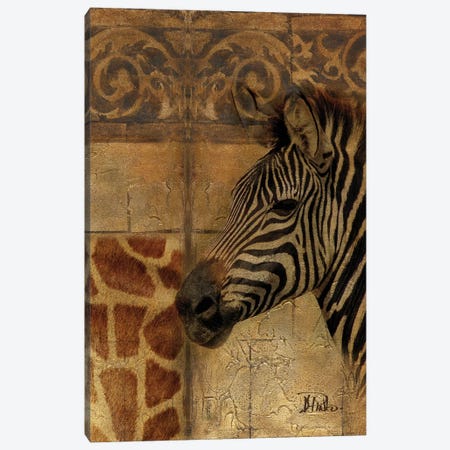 Elegant Safari I (Zebra) Canvas Print #PPI113} by Patricia Pinto Canvas Artwork