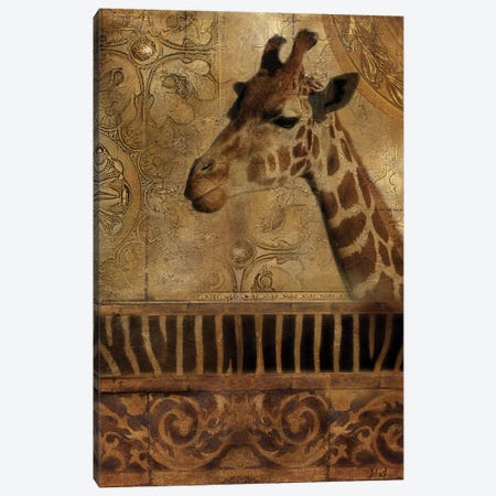 Elegant Safari III (Giraffe) Canvas Print #PPI114} by Patricia Pinto Art Print