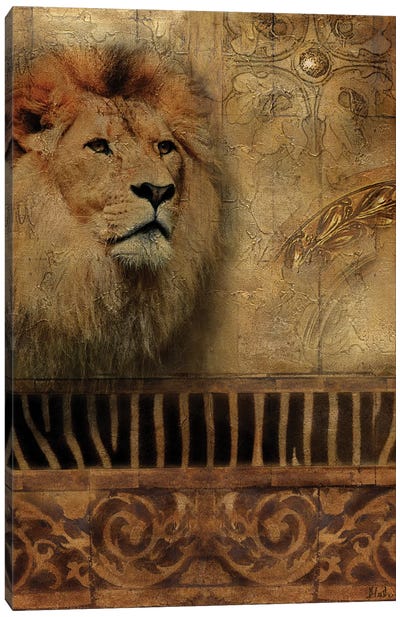 Elegant Safari IV (Lion) Canvas Art Print - Patricia Pinto