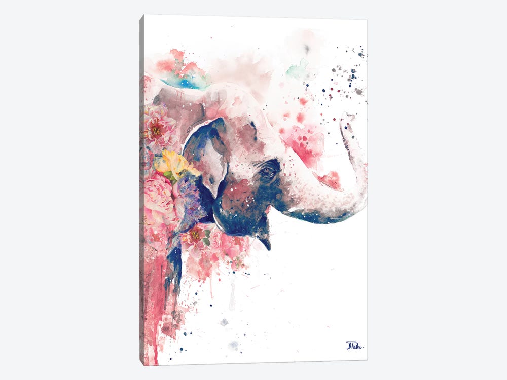 Floral Water Elephant by Patricia Pinto 1-piece Art Print