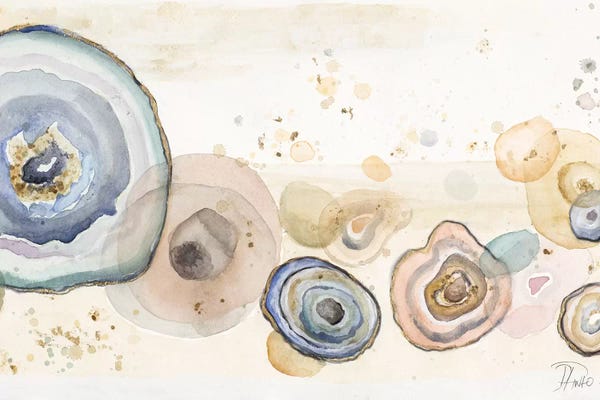 Abstract Bathroom: Agates Flying Watercolor by Patricia Pinto