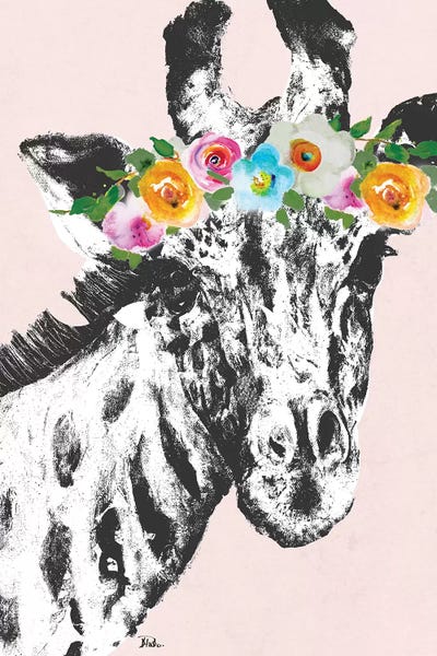 Giraffes: Flower Crown Giraffe by Patricia Pinto