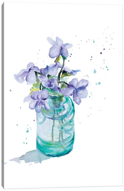 Fresh Little Flower II Canvas Art Print - Violets
