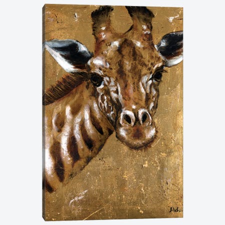 Gold Giraffe Canvas Print #PPI147} by Patricia Pinto Canvas Artwork