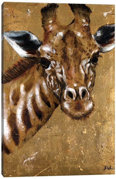 Gold Giraffe Canvas Art Print - Giraffe Art