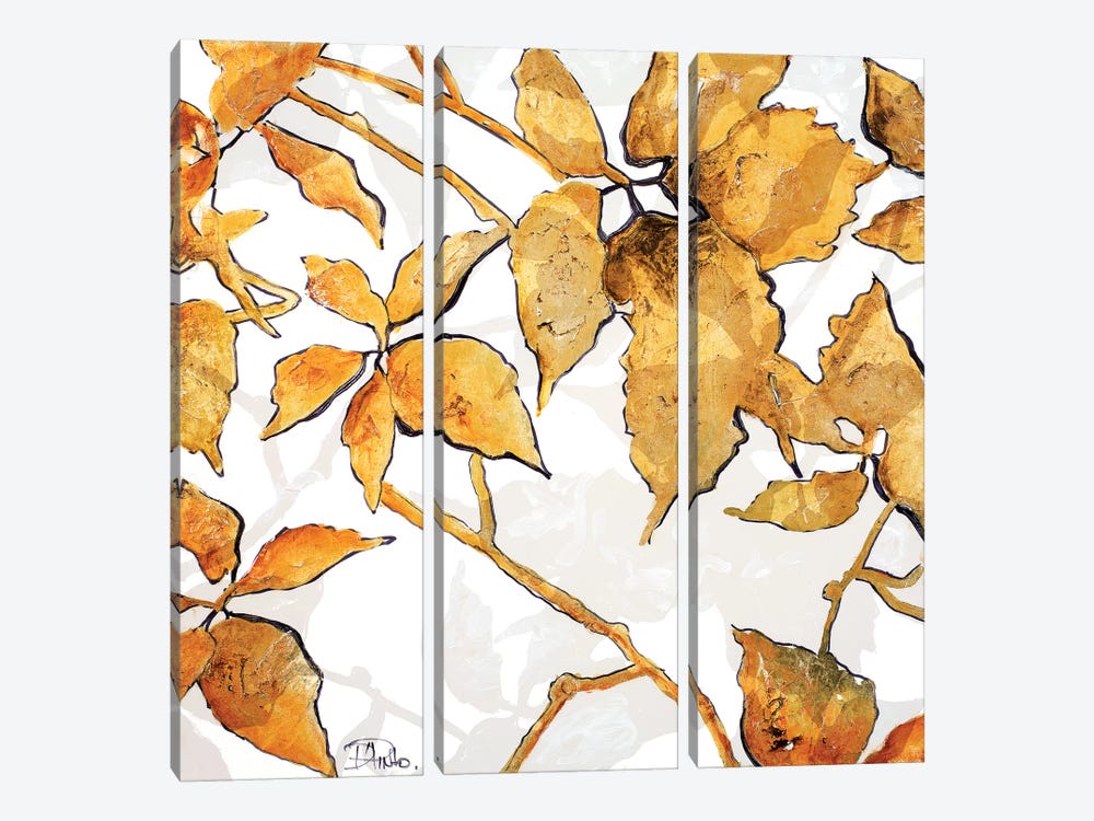 Gold Shadows I by Patricia Pinto 3-piece Canvas Art