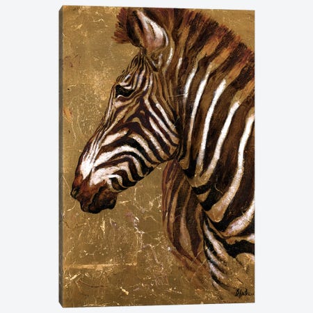 Gold Zebra Canvas Print #PPI155} by Patricia Pinto Art Print