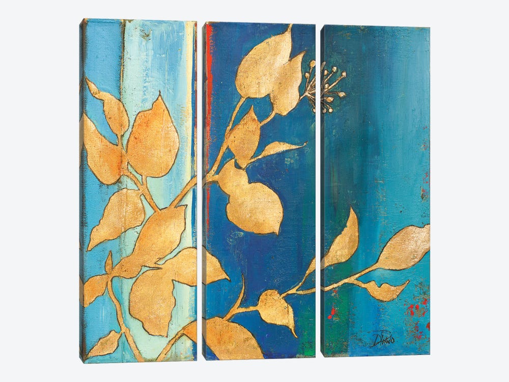 Golden Blue I by Patricia Pinto 3-piece Canvas Print