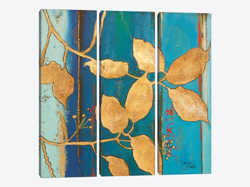 Golden Blue II by Patricia Pinto 3-piece Canvas Art
