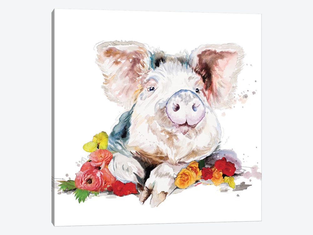Happy Little Pig by Patricia Pinto 1-piece Canvas Art