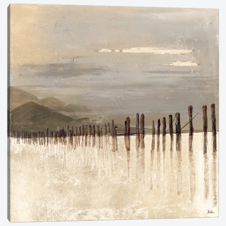 Hidden Pier (light gray) Canvas Print #PPI169} by Patricia Pinto Canvas Art Print