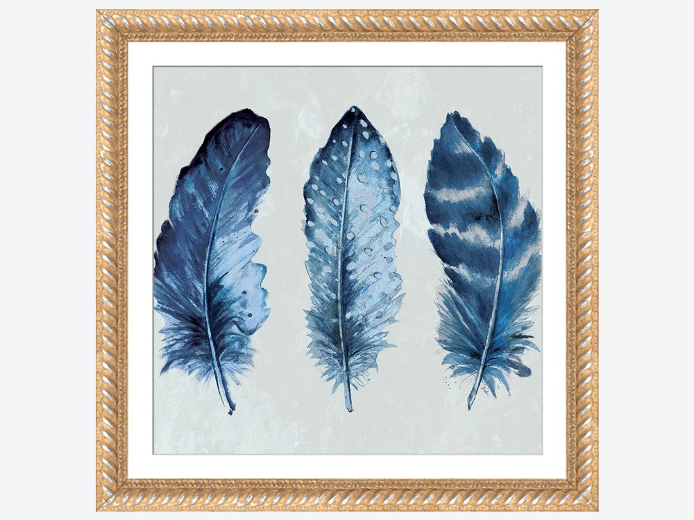 Wall Mural Blue Feathers 
