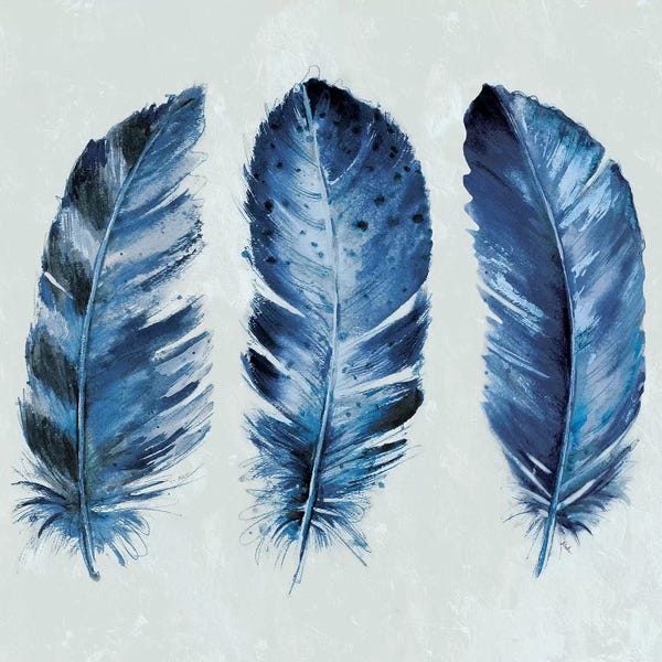 Patricia Pinto: Indigo Blue Feathers II by Patricia Pinto