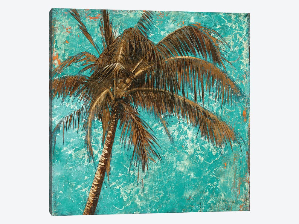 Palm on Turquoise I by Patricia Pinto 1-piece Canvas Art