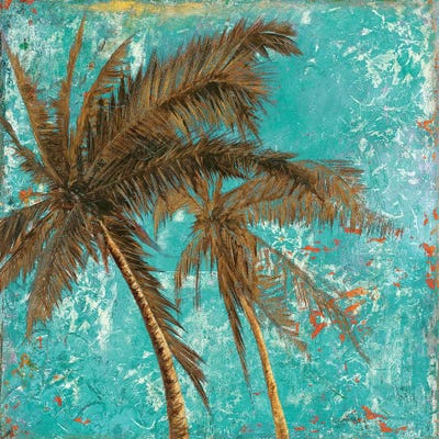 Palm on Turquoise II by Patricia Pinto canvas print