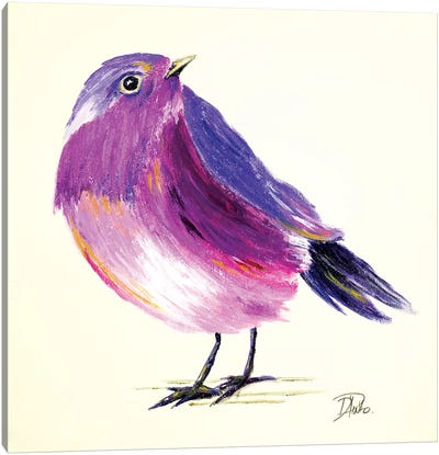 Purple Bird I Canvas Art Print - Patricia Pinto