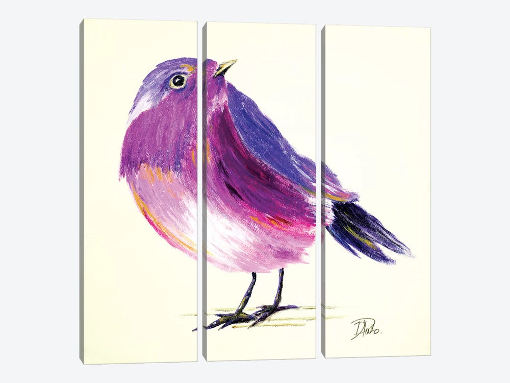 Purple Bird I by Patricia Pinto 3-piece Canvas Wall Art