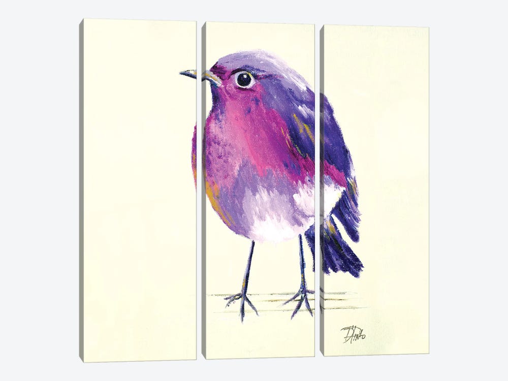 Purple Bird II by Patricia Pinto 3-piece Canvas Art Print