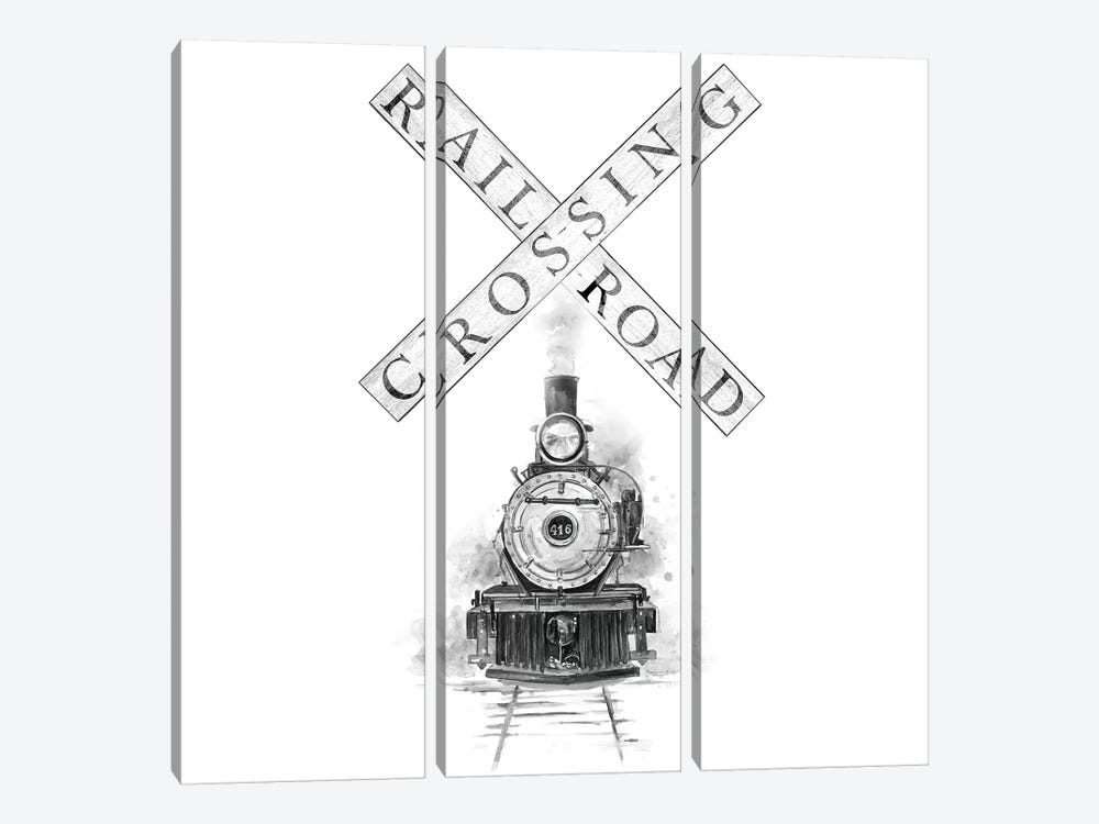 Railroad Crossing by Patricia Pinto 3-piece Canvas Wall Art