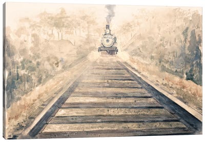 Railway Bound Canvas Art Print - Industrial Décor