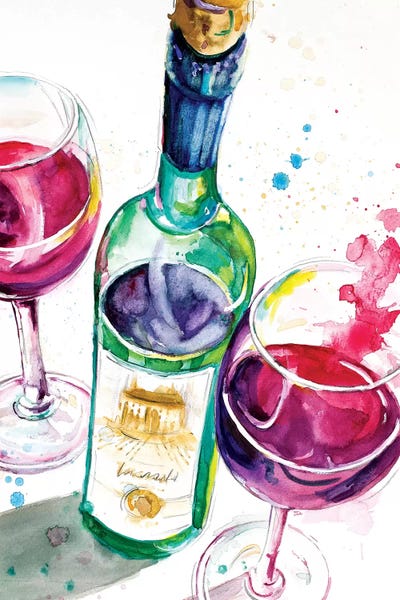 Patricia Pinto: Red and White Wine I by Patricia Pinto
