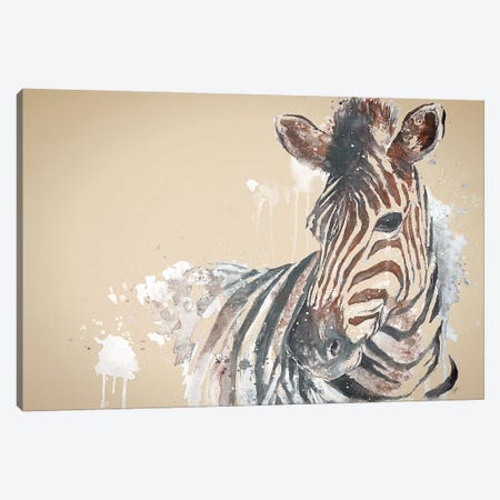 Sandstone Zebra Canvas Print #PPI264} by Patricia Pinto Canvas Art Print