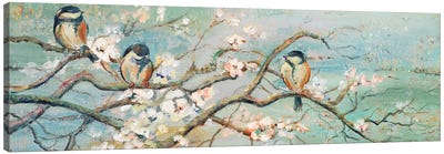 Spring Branch with Birds Canvas Art Print - Pastels