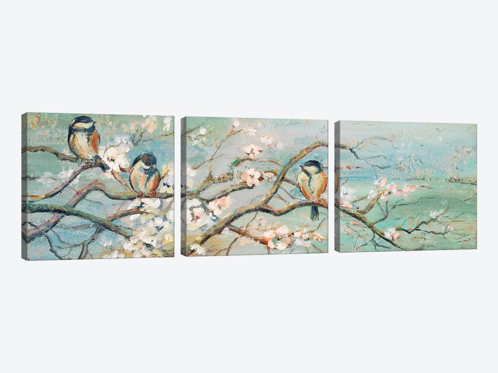 Spring Branch with Birds by Patricia Pinto 3-piece Canvas Artwork