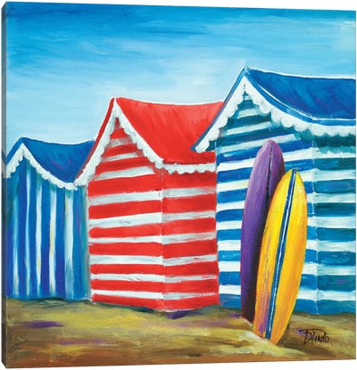 Summer Beach Cabana I Canvas Art Print - Surfing Art