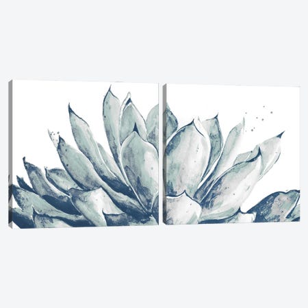 Blue Agave On White Diptych Canvas Print Set #PPI2HSET001} by Patricia Pinto Art Print