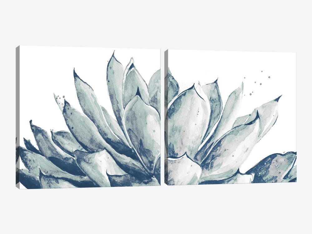 Blue Agave On White Diptych by Patricia Pinto 2-piece Art Print
