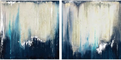 Blue Illusion Diptych by Patricia Pinto canvas print