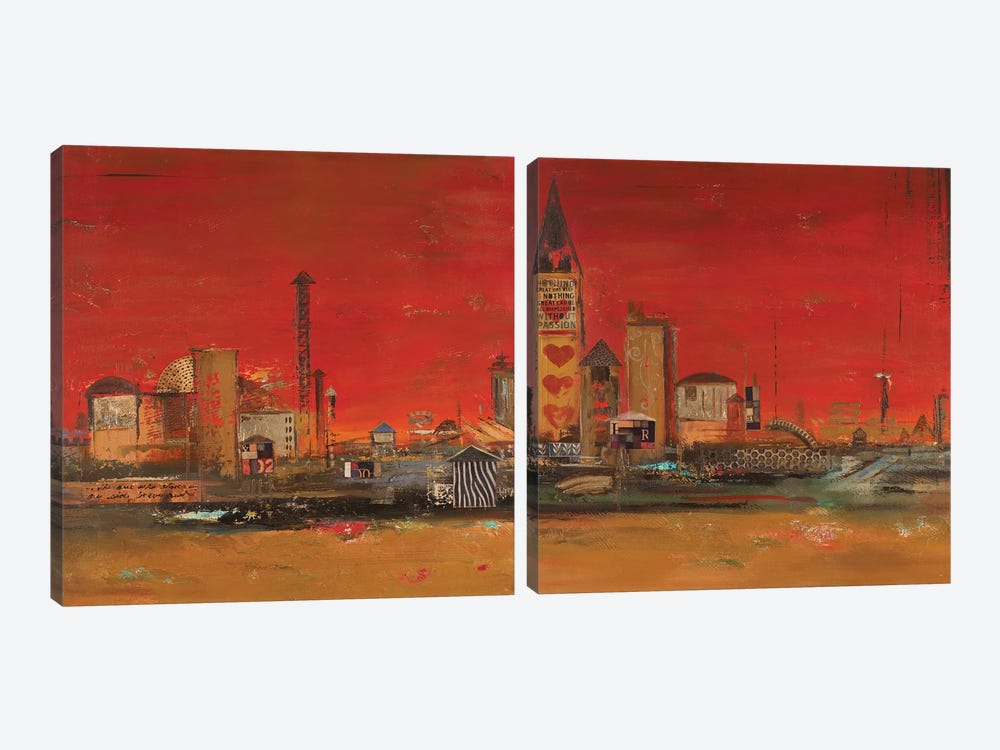 Crazy City Diptych by Patricia Pinto 2-piece Canvas Art