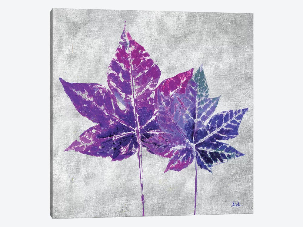 The Purple Leaves on Silver I by Patricia Pinto 1-piece Canvas Art