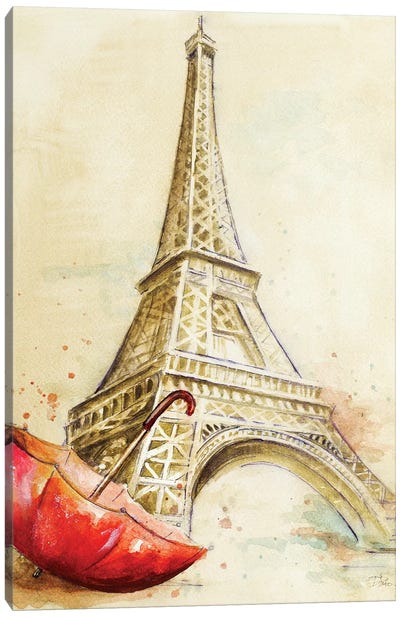 Tour Eiffel Canvas Art Print - Umbrella Art