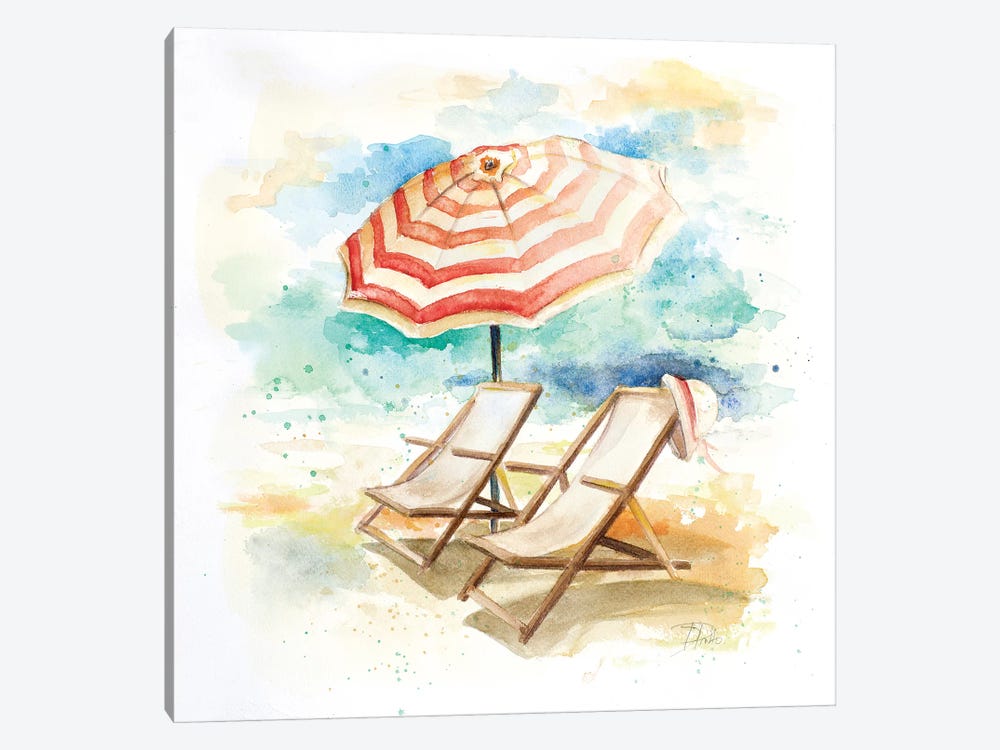 Umbrella on the Beach I by Patricia Pinto 1-piece Canvas Art