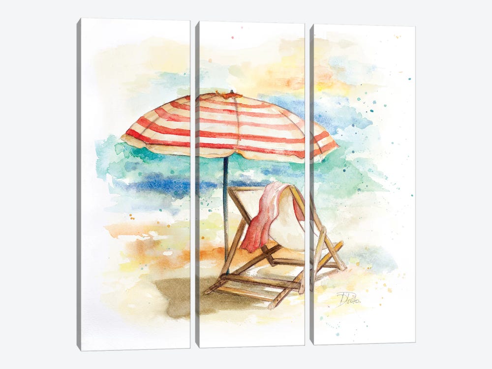 Umbrella on the Beach II by Patricia Pinto 3-piece Art Print