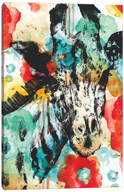 Vibrant Giraffe Canvas Art Print - Patricia Pinto