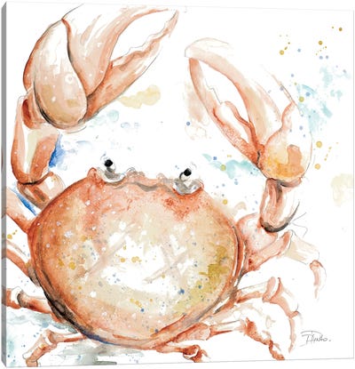 Water Crab Canvas Art Print - Crab Art